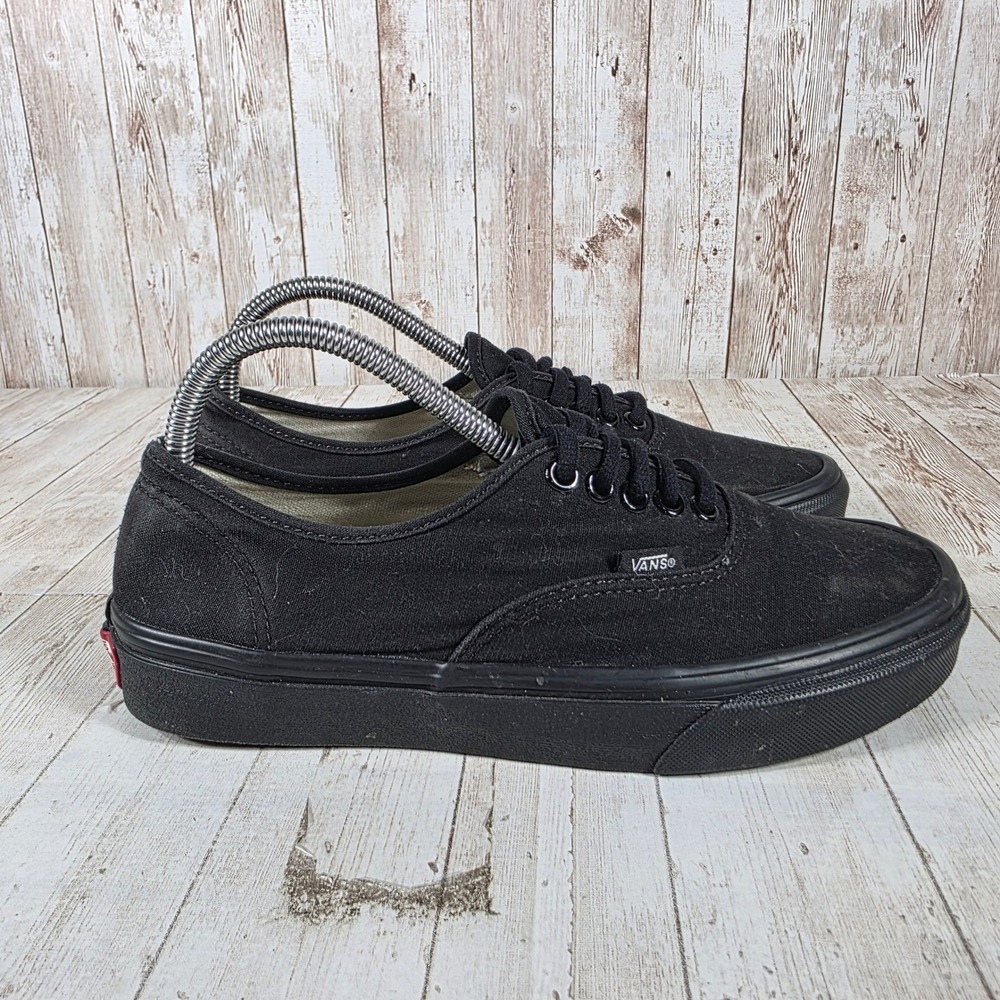 Vans Authentic Lo Pro Black Black Canvas Sneakers Womens 9‎ Mens 7.5 721565